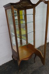 French Late 1800s Painted Vitrine Display Curio Cabinet Cupboard 5607