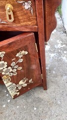 Vintage Cabinet Temple Lacquer Wooden Brass
