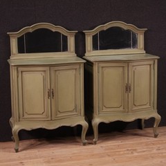 Italian sideboard in lacquered wood furniture mirror cabinet 20th century