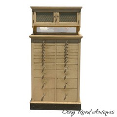 Vintage dental medical collectors cabinet 22 drawers industrial 1920 original
