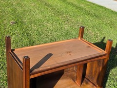 Vintage Mid-Century Modern Record Cabinet / Open Bookshelf