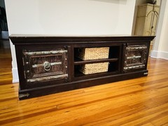 Solid mahogany wood with reclaimed doors credenza cabinet