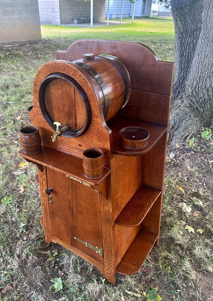 SUPERB Antique “Shop of the Crafter” Liquor Cabinet – Stickley Era!