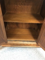 vintage Worm Wood Top Cabinet with 2 Doors & Fancy Work Front – 31″ tall