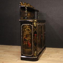 Lacquered painted sideboard cabinet English furniture papier mache 19th century