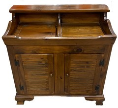 Vintage 1970’s Ethan Allen Antiqued Old Tavern Pine Dry Sink Cabinet Cupboard