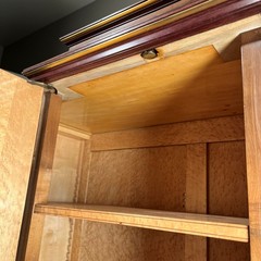 Exceptional French Antique Bar Cabinet Server Sideboard Walnut & Birdseye Maple