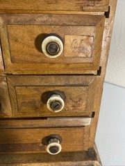 Vintage Crowley’s Needles Wood Cabinet – Antique 12 Drawer Cabinet