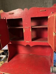 VINTAGE O-JOY PAPER PRODUCTS 16 IN DOLL FURNITURE KITCHEN CABINET ART DECO