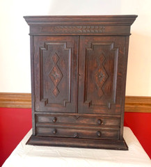 ANTIQUE 1800’s ENGLISH OAK CABINET APOTHECARY TOBACCO CUPBOARD – Local Pickup NC