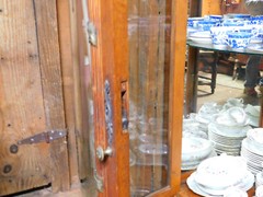 Large Oak Corner Cabinet~~Bowed Glass~~One Door