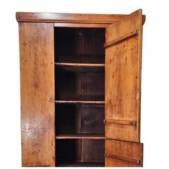 Antique 18th Century Primitive Pine Cupboard Rustic Colonial Storage Cabinet 78″