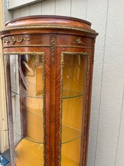 67813 Elegant Louis XV Style Curio Cabinet with Hand-Painted Panels