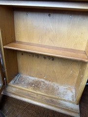 Antique Wood Wall Trinket Shelf/ Medicine Cabinet / Small Display Cabinet