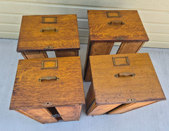 Library Bureau Sole Makers Tiger Oak File Cabinet Parts Side Back Tag Drawers