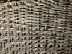 Vintage Boho Chic Coastal Wicker Rattan Drop Front Record Storage Cabinet Table