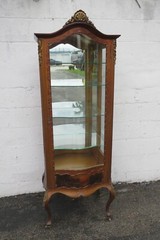 French Late 1800s Painted Vitrine Display Curio Cabinet Cupboard 5607