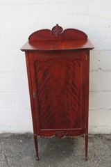 Late 1800s Victorian Carved Storage Music Record Cabinet 5962