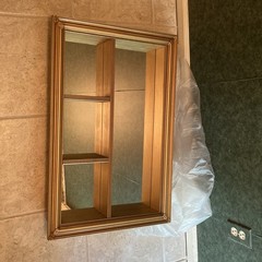 MCM Gold Display Cabinet J A Olson Mirror Back Wood NEW VINTAGE STOCK Hollywood