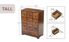 Traditional Card Catalog Solid Wood Small Chinese Medicine Small Curio Cabinet l