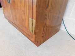 Henredon Scene One Campaign Style Light 2 Pc Curio Cabinet 82″h X 32″w “B”