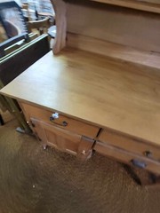 Antique Possum Belly Farmhouse Bakers Kitchen Hoosier Cabinet 2 Piece