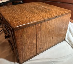 4 Drawer Library Card Catalog File Cabinet Solid Oak Old Antique Great Finish