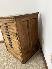 HAMILTON MFG CO PRINTERS CABINET TYPE CASE FLAT FILE APOTHECARY 12 DRAWER
