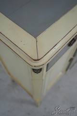 L60315: French Louis XV Paint Decorated Server Console Cabinet