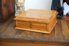 Antique apothecary specimen cabinet hardware parts bin wood drawer dental VTG