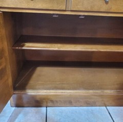Ethan Allen Nutmeg Maple Wood Vintage Custom Cabinet Dresser Storage Shelf Doors