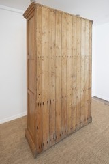 Antique English Pine Cupboard Armoire Cabinet Wardrobe Pantry Linen Victorian