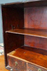 Antique Apothecary Cabinet Wood Drawer Shelf Organizer Vintage Counter Display