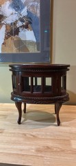 Victorian Dual Door SALESMAN SAMPLE Wood Glass CURIO Cabinet Table TRAY 15.5”H