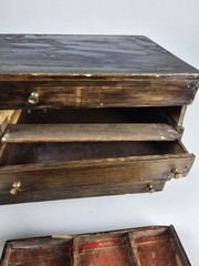 Antique Early Primitive Apothecary Cabinet Multi Drawer Merchant Storage Chest