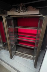 Antique 108” Breakfront China Cabinet w/ Mirror, Crown & Glass Shelves – Pickup
