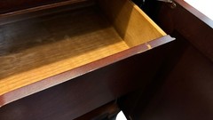 Baker Knapp & Tubbs Antique Brown Wood Drop Leaf Cabinet 2 Raised Panel Doors