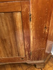 Antique Corner Cupboard Cabinet Blind doors Early Primitive