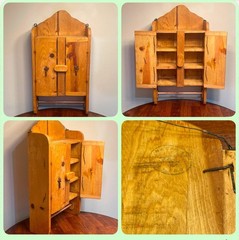 Primitive Handmade Wood Wall Cupboard Iron Hardware Medicine Cabinet Mexico