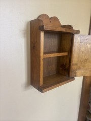Rustic Solid Wood Hanging Medicine Spice Cabinet Primitive Custom Made Vintage