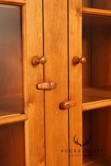 Shaker Shoppe Cherry Stepback Cupboard With Glass Door Hutch