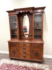 English Oak Buffet China Cabinet | Antique Furniture