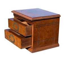 Antique Victorian Walnut Two Drawer Desktop Office File by National Cabinet