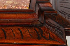 Renaissance Revival Walnut and Marble Cabinet w/ Bronze Clodion Plaque