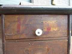 c1903 AMERICAN bolt & SCREW co. DAYTON, OH octagonal hardware store cabinet 98dr