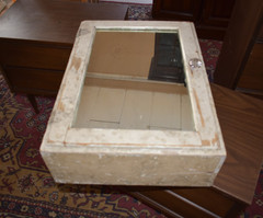 Shabby Chic Primitive Painted Wood Wall Medicine Cabinet Cupboard Mirror Door