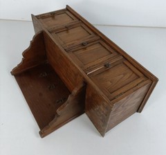 large Wall Cabinet Console Coat Hat rack Carved Wood French Fleur de lis Hooks V