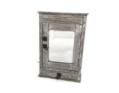 Antique Medicine Apothecary Cabinet Beveled glass Painted White, Barn Farmhouse