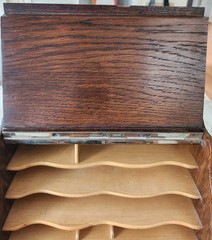 Antique French Oak Letter Cabinet, c 1910