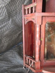 Antique victorian hanging corner cupboard ornate carved eastlake aesthetic